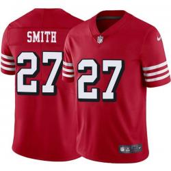 Red Throwback Frankie Smith 49ers Jersey Custom Sewn-on Patches Mens Womens Youth