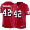 Red Throwback Doug Cunningham 49ers Jersey Custom Sewn-on Patches Mens Womens Youth