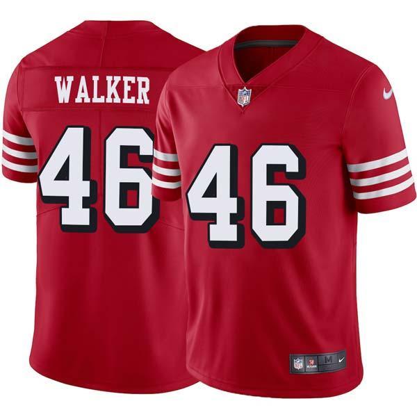 Red Throwback Delanie Walker 49ers Jersey Custom Sewn-on Patches Mens Womens Youth