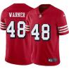 Red Throwback Fred Warner 49ers Jersey Custom Sewn-on Patches Mens Womens Youth