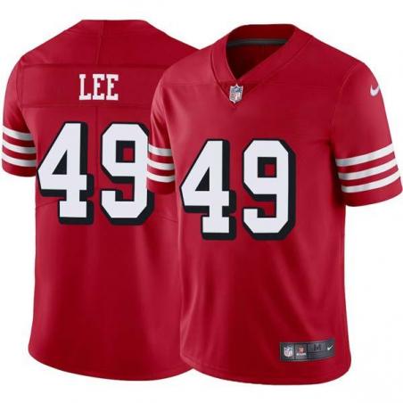 Red Throwback Dwight Lee 49ers Jersey Custom Sewn-on Patches Mens Womens Youth