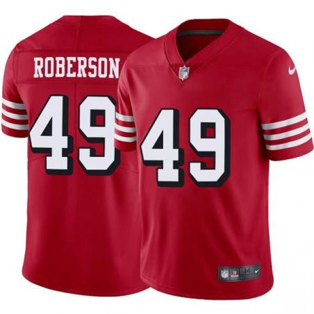 Red Throwback Vern Roberson 49ers Jersey Custom Sewn-on Patches Mens Womens Youth