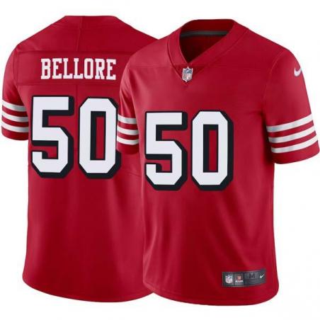 Red Throwback Nick Bellore 49ers Jersey Custom Sewn-on Patches Mens Womens Youth