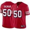 Red Throwback Chris Dalman 49ers Jersey Custom Sewn-on Patches Mens Womens Youth