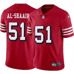 Red Throwback Azeez Al-Shaair 49ers Jersey Custom Sewn-on Patches Mens Womens Youth