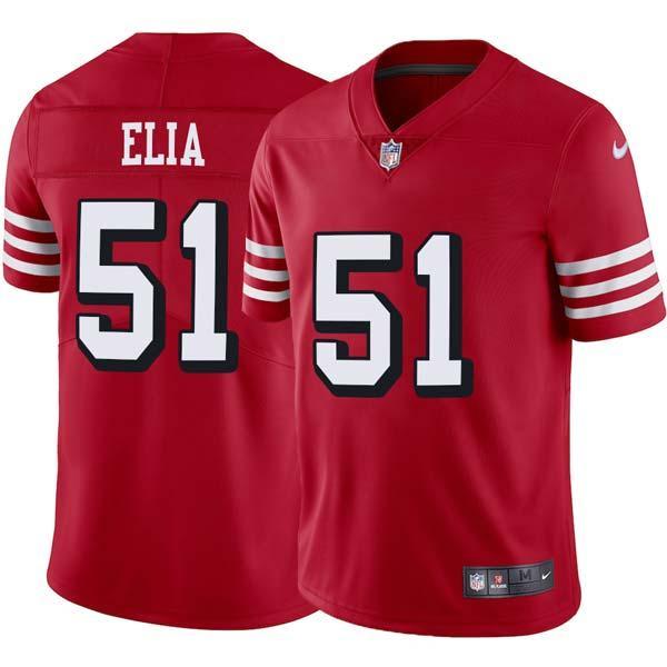 Red Throwback Bruce Elia 49ers Jersey Custom Sewn-on Patches Mens Womens Youth