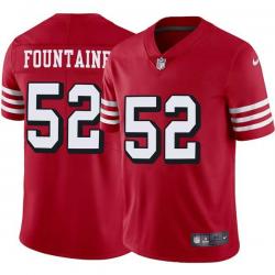 Red Throwback Jamal Fountaine 49ers Jersey Custom Sewn-on Patches Mens Womens Youth