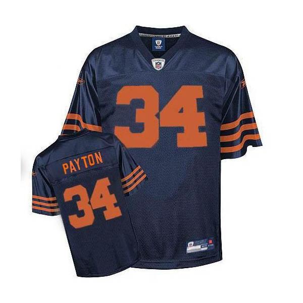 Walter Payton Chicago Football Jersey - Chicago #34 Football Jersey(Navy Orange number)