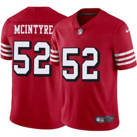 Red Throwback Jeff McIntyre 49ers Jersey Custom Sewn-on Patches Mens Womens Youth