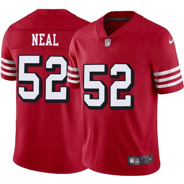 Red Throwback Randy Neal 49ers Jersey Custom Sewn-on Patches Mens Womens Youth