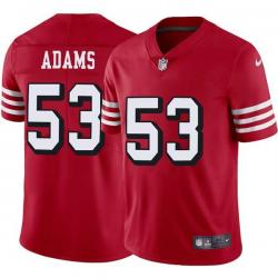 Red Throwback Tyrell Adams 49ers Jersey Custom Sewn-on Patches Mens Womens Youth