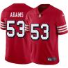 Red Throwback Tyrell Adams 49ers Jersey Custom Sewn-on Patches Mens Womens Youth