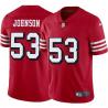 Red Throwback Bill Johnson 49ers Jersey Custom Sewn-on Patches Mens Womens Youth