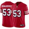 Red Throwback Bill Romanowski 49ers Jersey Custom Sewn-on Patches Mens Womens Youth