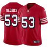 Red Throwback Jeff Ulbrich 49ers Jersey Custom Sewn-on Patches Mens Womens Youth