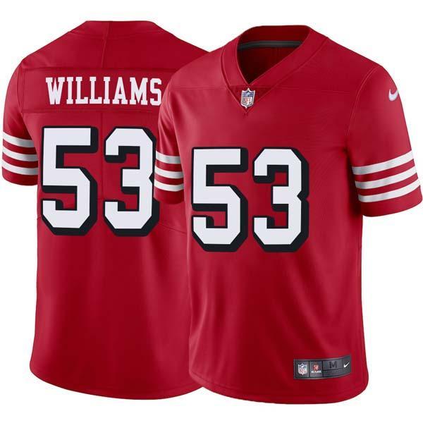 Red Throwback James Williams 49ers Jersey Custom Sewn-on Patches Mens Womens Youth