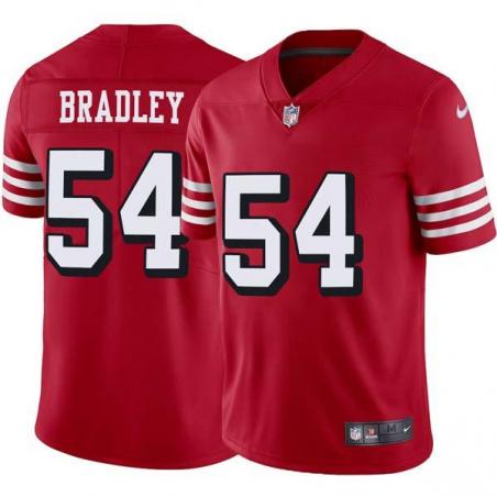 Red Throwback Ed Bradley 49ers Jersey Custom Sewn-on Patches Mens Womens Youth