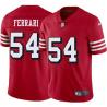 Red Throwback Ron Ferrari 49ers Jersey Custom Sewn-on Patches Mens Womens Youth