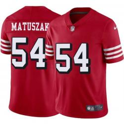 Red Throwback Marv Matuszak 49ers Jersey Custom Sewn-on Patches Mens Womens Youth