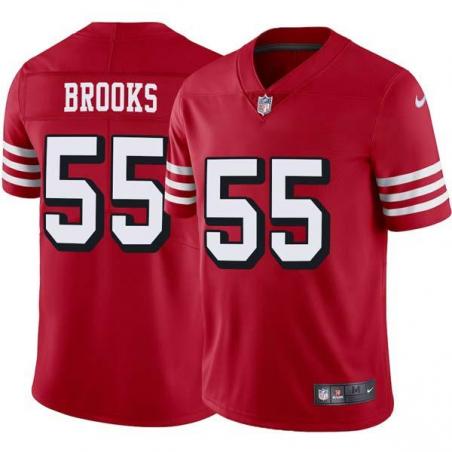 Red Throwback Ahmad Brooks 49ers Jersey Custom Sewn-on Patches Mens Womens Youth