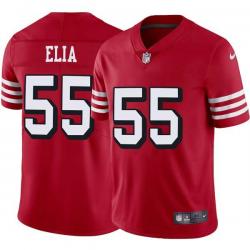 Red Throwback Bruce Elia 49ers Jersey Custom Sewn-on Patches Mens Womens Youth