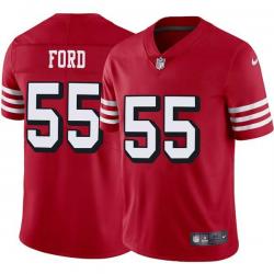 Red Throwback Dee Ford 49ers Jersey Custom Sewn-on Patches Mens Womens Youth