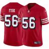 Red Throwback Bill Fisk 49ers Jersey Custom Sewn-on Patches Mens Womens Youth