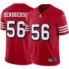 Red Throwback Steve Hendrickson 49ers Jersey Custom Sewn-on Patches Mens Womens Youth