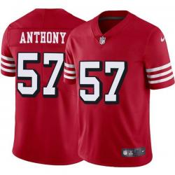 Red Throwback Cornelius Anthony 49ers Jersey Custom Sewn-on Patches Mens Womens Youth