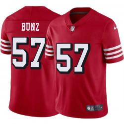 Red Throwback Dan Bunz 49ers Jersey Custom Sewn-on Patches Mens Womens Youth