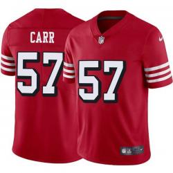 Red Throwback Paul Carr 49ers Jersey Custom Sewn-on Patches Mens Womens Youth