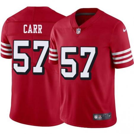 Red Throwback Paul Carr 49ers Jersey Custom Sewn-on Patches Mens Womens Youth