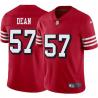 Red Throwback Kevin Dean 49ers Jersey Custom Sewn-on Patches Mens Womens Youth