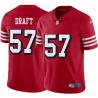 Red Throwback Chris Draft 49ers Jersey Custom Sewn-on Patches Mens Womens Youth