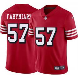 Red Throwback Brett Faryniarz 49ers Jersey Custom Sewn-on Patches Mens Womens Youth