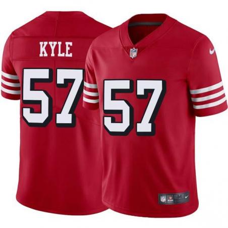 Red Throwback Jason Kyle 49ers Jersey Custom Sewn-on Patches Mens Womens Youth