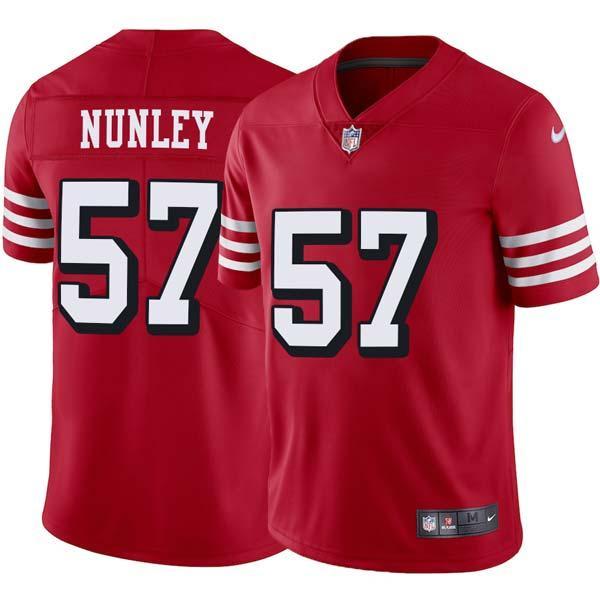 Red Throwback Frank Nunley 49ers Jersey Custom Sewn-on Patches Mens Womens Youth