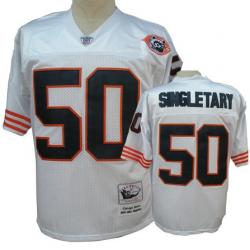 Mike Singletary Chicago Football Jersey - Chicago #50 Football Jersey(Throwback White with Bear patch)