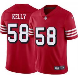 Red Throwback Todd Kelly 49ers Jersey Custom Sewn-on Patches Mens Womens Youth