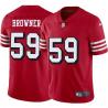 Red Throwback Keith Browner 49ers Jersey Custom Sewn-on Patches Mens Womens Youth