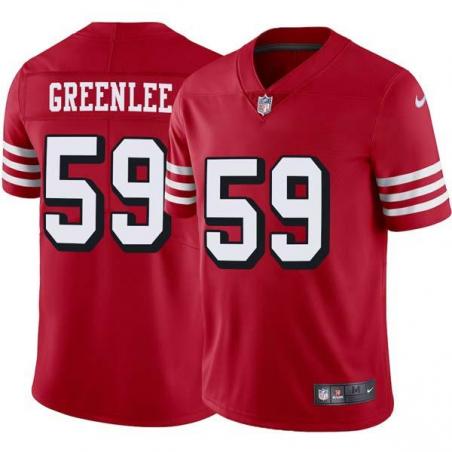 Red Throwback Fritz Greenlee 49ers Jersey Custom Sewn-on Patches Mens Womens Youth