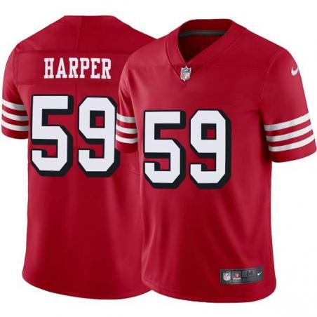 Red Throwback Willie Harper 49ers Jersey Custom Sewn-on Patches Mens Womens Youth