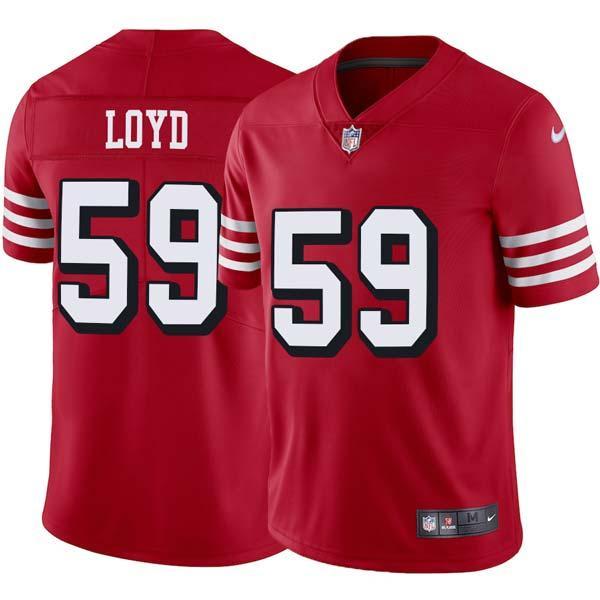 Red Throwback Alex Loyd 49ers Jersey Custom Sewn-on Patches Mens Womens Youth