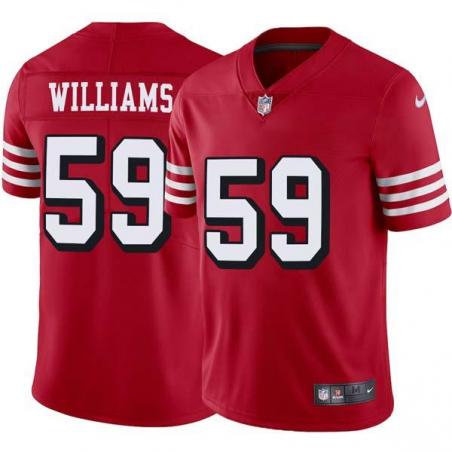 Red Throwback Renaud Williams 49ers Jersey Custom Sewn-on Patches Mens Womens Youth