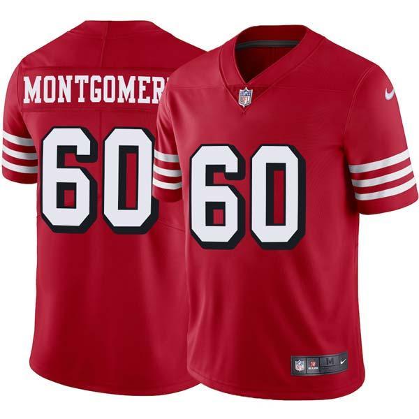 Red Throwback Blanchard Montgomery 49ers Jersey Custom Sewn-on Patches Mens Womens Youth