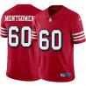 Red Throwback Blanchard Montgomery 49ers Jersey Custom Sewn-on Patches Mens Womens Youth