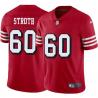 Red Throwback Vince Stroth 49ers Jersey Custom Sewn-on Patches Mens Womens Youth