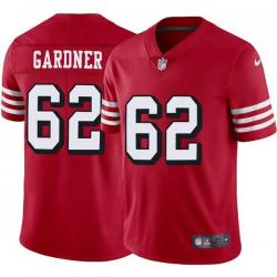 Red Throwback Andrew Gardner 49ers Jersey Custom Sewn-on Patches Mens Womens Youth