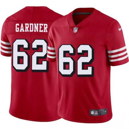 Red Throwback Andrew Gardner 49ers Jersey Custom Sewn-on Patches Mens Womens Youth