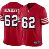 Red Throwback Jeremy Newberry 49ers Jersey Custom Sewn-on Patches Mens Womens Youth